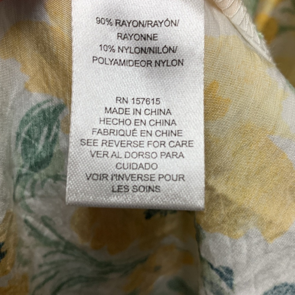 RACHEL ZOE Flutter Sleeve Tie Front Yellow Floral Maxi Dress Size Large - Picture 13 of 13